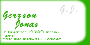 gerzson jonas business card